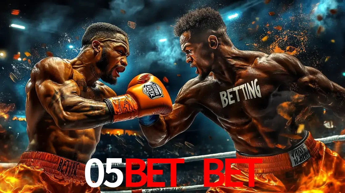 Dois boxeadores em uma luta intensa e explosiva, representando a adrenalina e as oportunidades de apostas em esportes de combate disponíveis na plataforma 05bet bet.