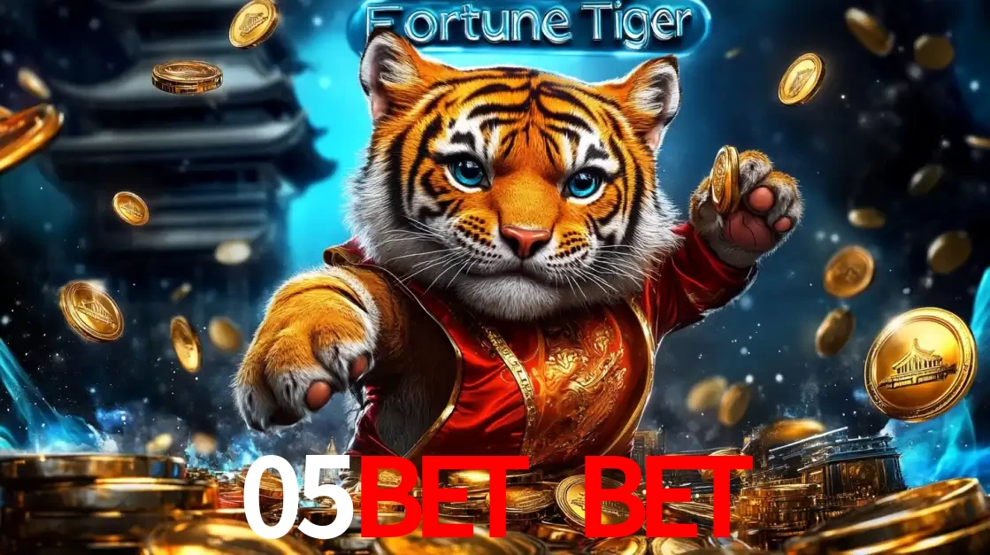 Imagem promocional do jogo de slot Fortune Tiger, com um tigre majestoso em traje tradicional cercado por uma fortuna em moedas de ouro, disponível agora no cassino 05bet bet.