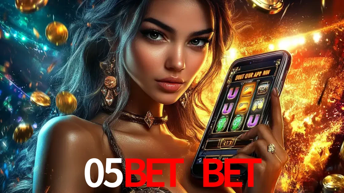 Mulher elegante mostrando um jogo de caça-níqueis em seu smartphone, destacando a experiência de cassino móvel oferecida pelo aplicativo 05bet bet.